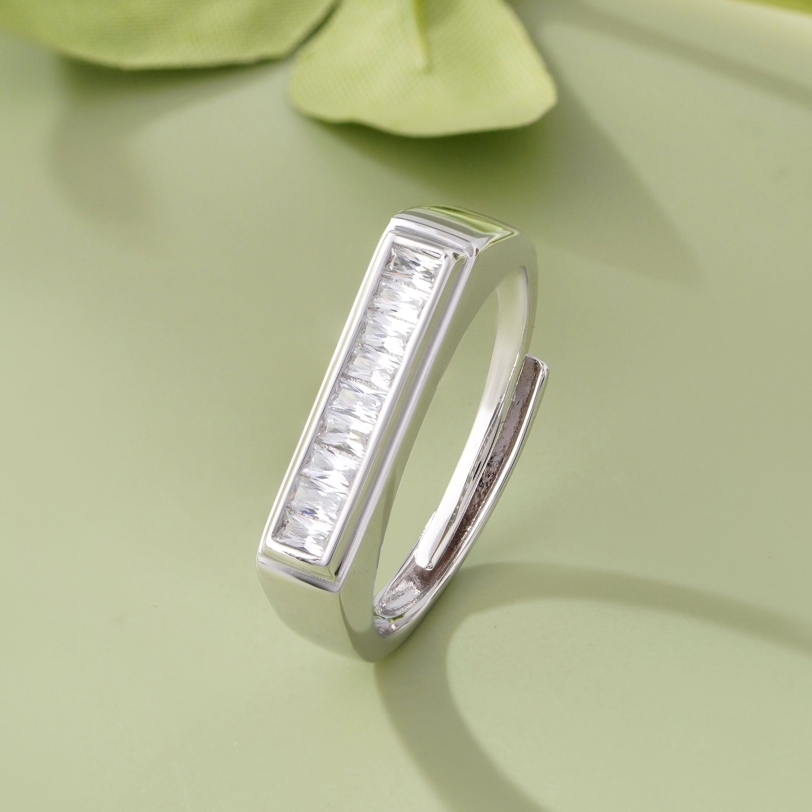 Minimal Stone Silver Ring