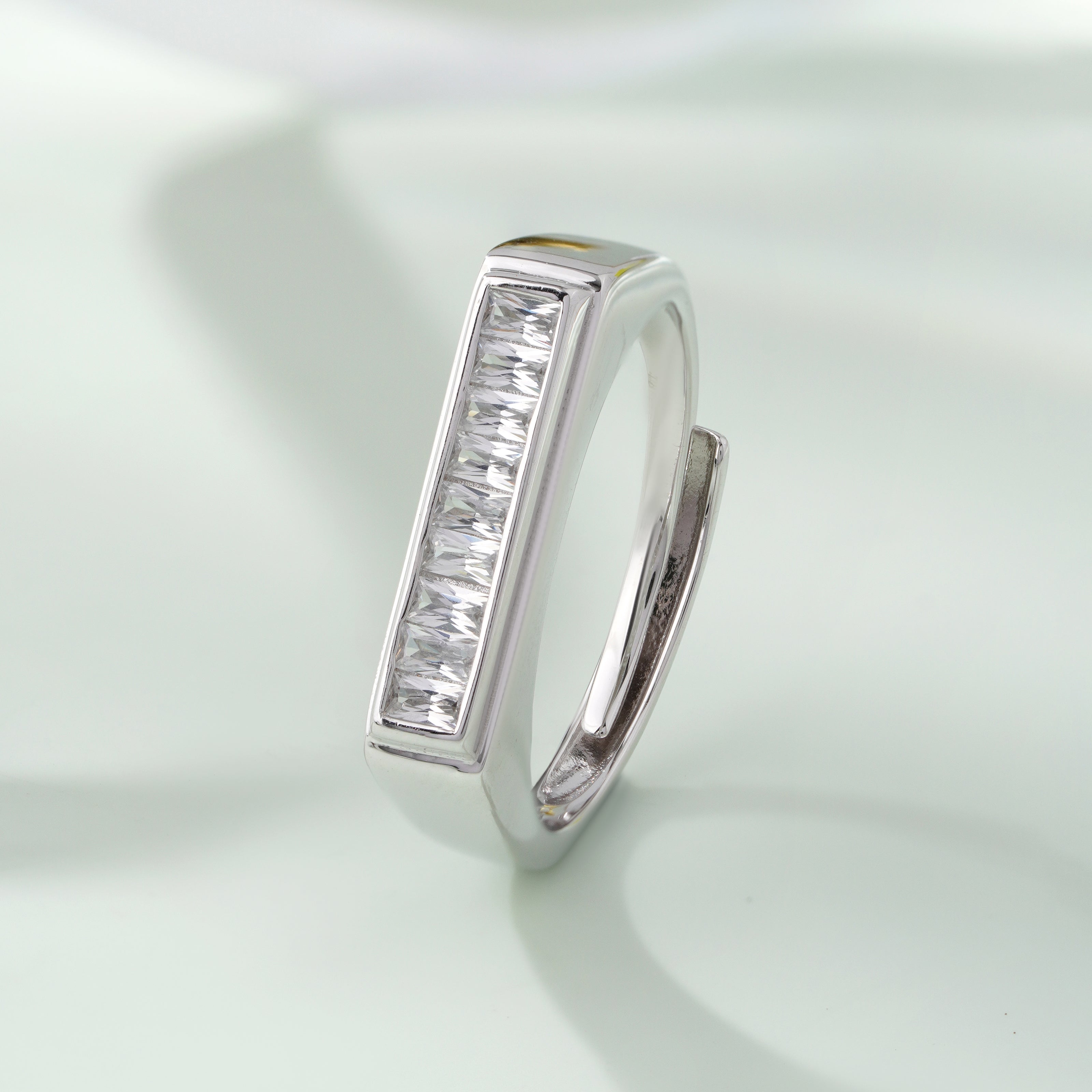 Minimal Stone Silver Ring