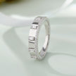 Silver Diamond Pattern Band Ring on Hand