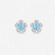Sky Bloom Floral Design Silver Earrings