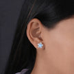 Sky Bloom Floral Design Silver Earrings
