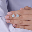 Sky Bloom Floral Design Silver Earrings