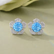 Sky Bloom Floral Design Silver Earrings