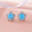 Sky Bloom Floral Design Silver Earrings