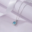 Sky Blue Radiance Cushion Diamond 925 Silver Pendant Necklace