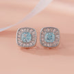 Sky Blue Stone CZ Rose Gold Stud Earrings