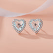 Sky Blue Heart Shape Silver Earrings