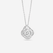 Aurora Cushion White Diamond 925 Sterling Silver Pendant Chain for Women