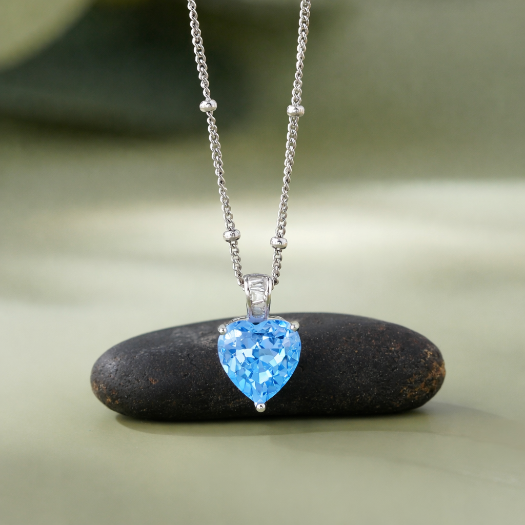 Sky Bloom Cushion-Cut Diamond 925 Sterling Silver Pendant Chain for Women