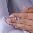 Sky Blue Heart Shape Silver Earrings