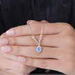 Sky Blue Stone Teardrop 925 Silver Pendant Necklace