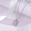 soft blush cushion diamond 925 silver pendant chain