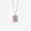 soft blush cushion diamond 925 silver pendant chain
