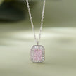 soft blush cushion diamond 925 silver pendant chain