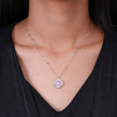 Soft Blush Diamond 925 Sterling Silver Pendant Necklace for Women