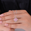 Soft Blush Diamond 925 Sterling Silver Pendant Necklace for Women