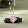 Soft Blush Diamond 925 Sterling Silver Pendant Necklace for Women