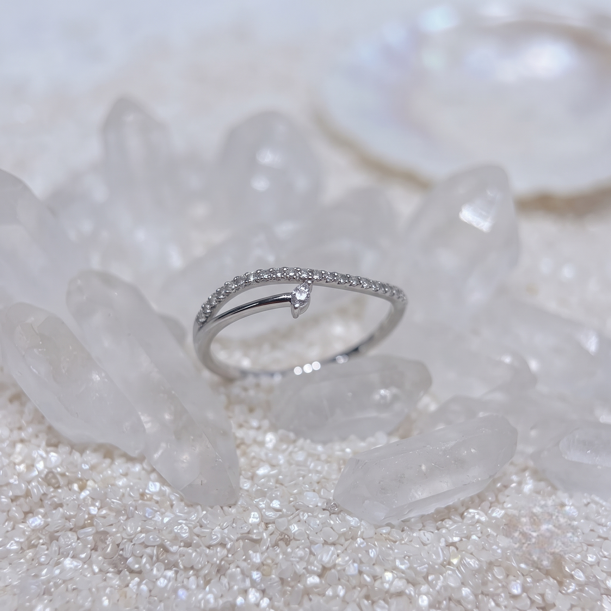 925 Sterling Silver Marquise CZ Solitaire Ring with Pavé Band
