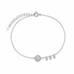 Sparkling Circle Charm 925 Sterling Silver Bracelet for Women