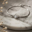 Sparkling Double Heart 925 Sterling Silver Bracelet for Women