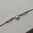 Sparkling Double Heart 925 Sterling Silver Bracelet for Women