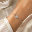 Sparkling Evil Eye 925 Sterling Silver Bracelet for Women
