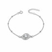 Sparkling Evil Eye 925 Sterling Silver Bracelet for Women