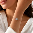 Sparkling Evil Eye 925 Sterling Silver Bracelet for Women