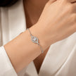 Sparkling Evil Eye 925 Sterling Silver Bracelet for Women