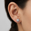 Floral Pavé CZ Diamond 925 Sterling Silver Stud Earrings for Women