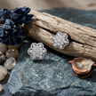 Floral Pavé CZ Diamond 925 Sterling Silver Stud Earrings for Women