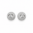 Pavé Circle Link 925 Sterling Silver Stud Earrings for Women