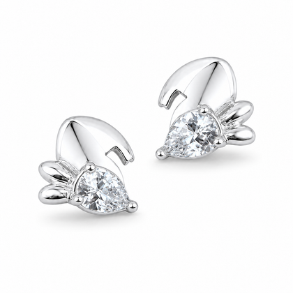 Cute Bunny CZ Diamond 925 Sterling Silver Stud Earrings for Women