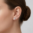Cute Bunny CZ Diamond 925 Sterling Silver Stud Earrings for Women