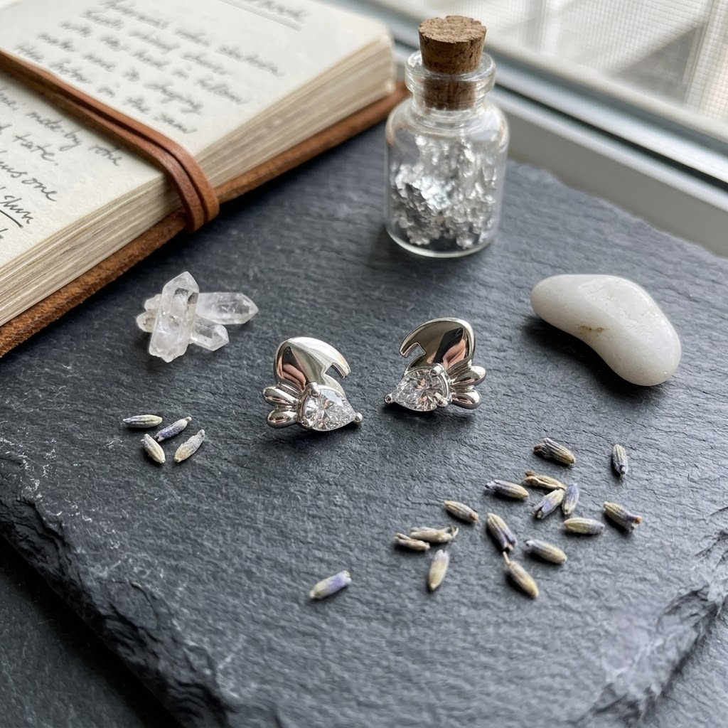 Cute Bunny CZ Diamond 925 Sterling Silver Stud Earrings for Women