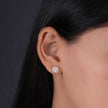Square Diamond Rose Gold Stud Earrings