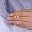 Square Diamond Rose Gold Stud Earrings