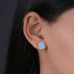 Blue stone 925 silver stud earrings