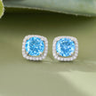 Blue stone 925 silver stud earrings