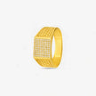Square CZ Diamond Texture 925 Sterling Silver Gold Ring for Men