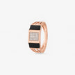 Bold Luxe Black Diamond CZ Rose Gold Plated 925 Sterling Silver Ring for Men