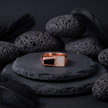 Square Diamond Statement 925 Sterling Silver Rose Gold Ring for Men