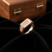 Men's Rose Gold Finish Rectangular CZ Diamond Ring in 925 Sterling Silver
