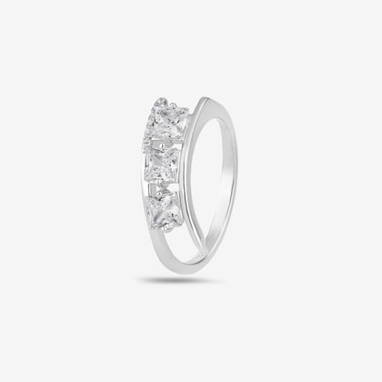 Triple Princess Cut CZ Diamond Ring