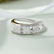 Triple Princess Cut CZ Diamond Ring