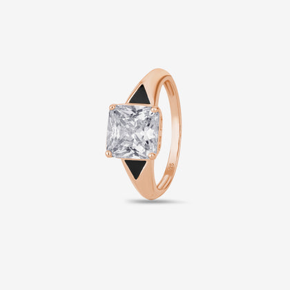 Princess-cut Solitaire Rose Gold Ring