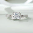 Princess Cut Solitaire Silver Ring