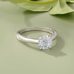 Classic Round Solitaire Silver Ring