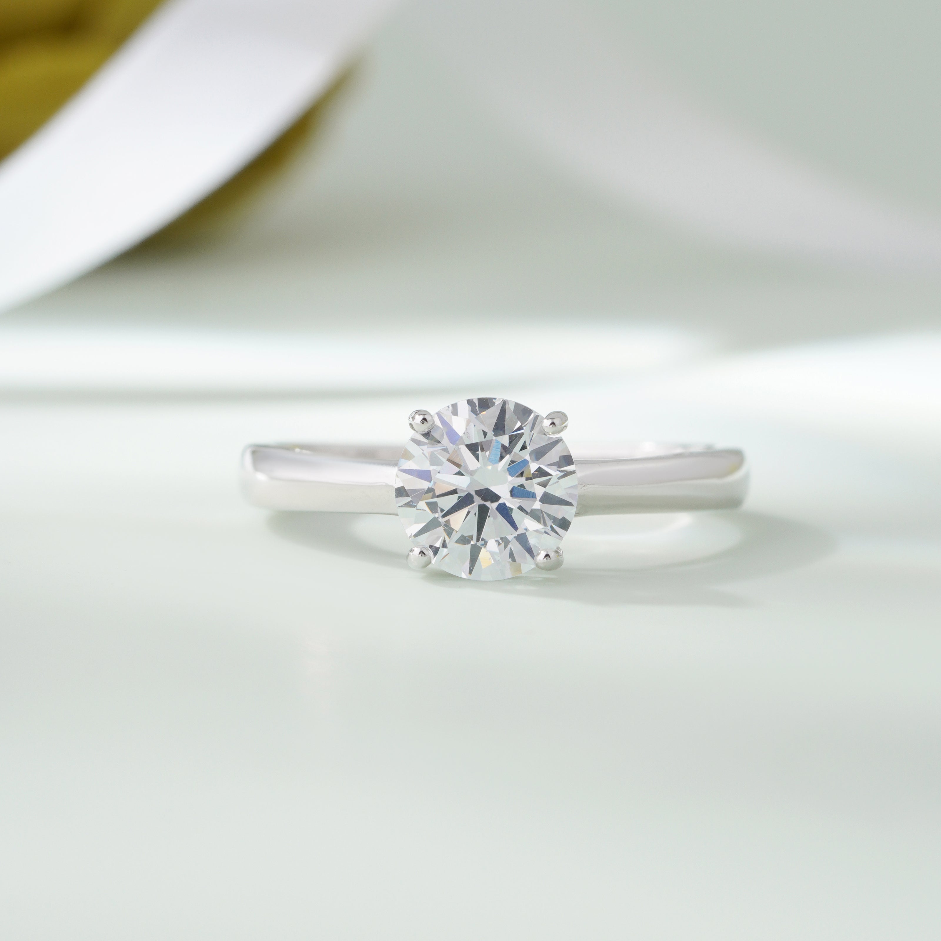 Classic Round Solitaire Silver Ring