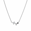 Star charm diamond 925 silver pendant chain